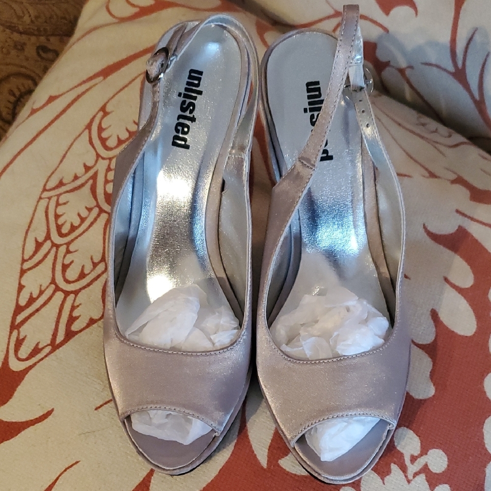 Unlisted Women's Silver Peep Toe Heels